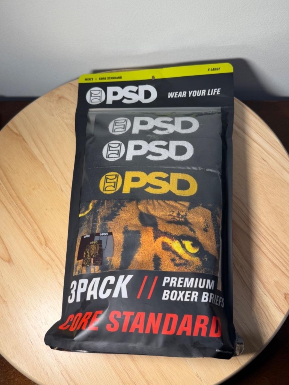 PSD 3 Pack Core Standard Boxer Briefs Shorts Thunderkat Gold Black Mens NEW